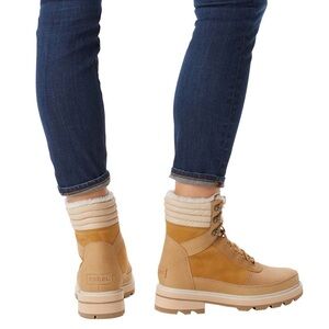 Sorel Lennox Lace Cozy WP Boots Geo Yellow Curry 7.5 Waterproof Insulated